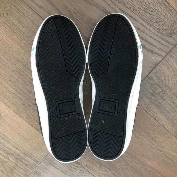 Converse Casual Low Cut Lace Up Canvas Sneakers Black Turquoise White Sz 9.5W/8M - Picture 7 of 10